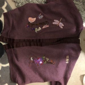 Vintage Purple Hanes Embroidered Cardigan